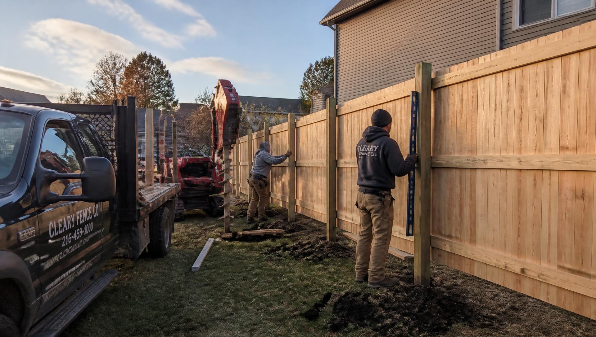 New wood privacy fence installed by HPC at a home in Holland, Ohio